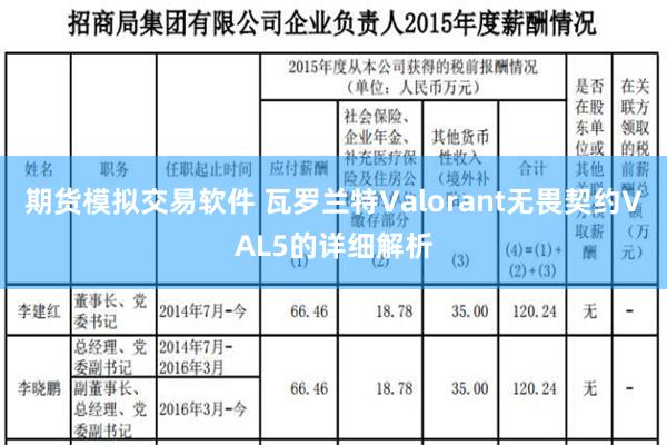 期货模拟交易软件 瓦罗兰特Valorant无畏契约VAL5的详细解析