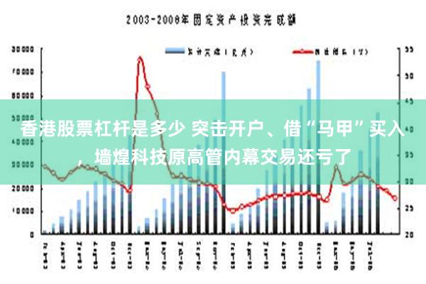 香港股票杠杆是多少 突击开户、借“马甲”买入，墙煌科技原高管